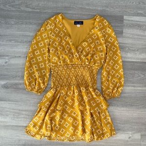 Francesca’s Yellow Long Sleeve Dress